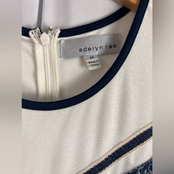 Adelyn Rae- Blue and White Fringe Dress - Picture 6 of 7